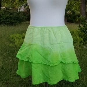 ⚡sale ⚡Tie dye Green Ruffle Skirt Swim Cover up